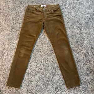 CAbi Brown Skinny Corduroy Pants with 30 inch inseam.